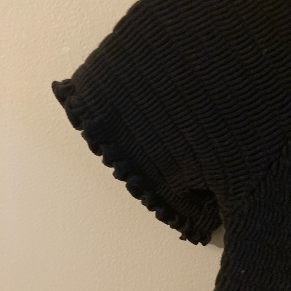 Moda International Vintage Black Off the Shoulder Shirt Women’s Size Medium - Picture 3 of 4